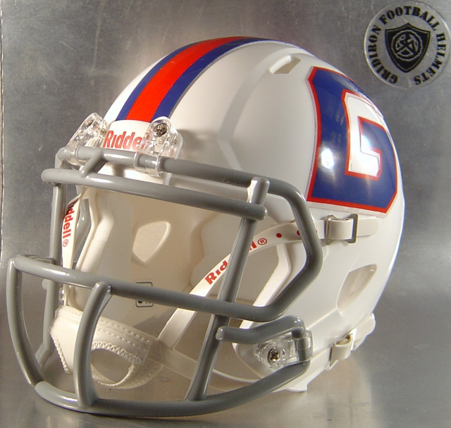 Andover Giants Youth 2016 (KS) White Riddell Speed Mini Helmets with Gray Facemask